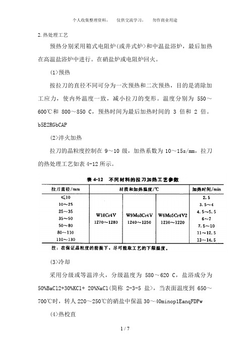 高速工具钢热处理工艺