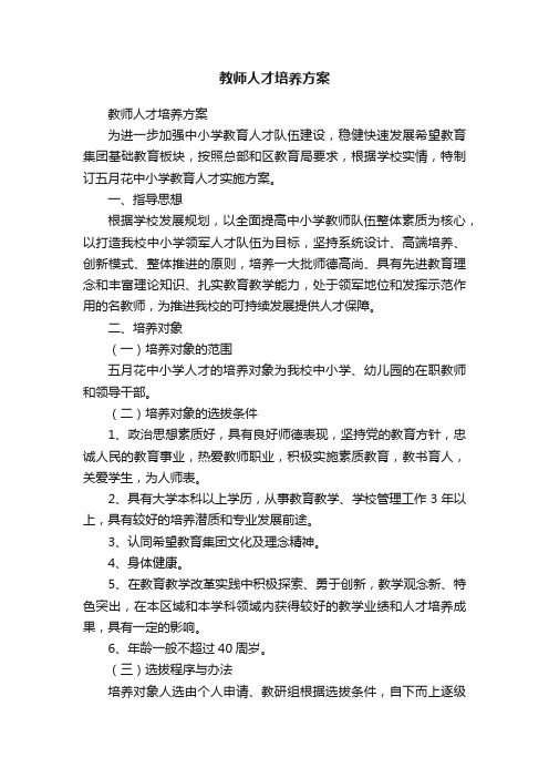 教师人才培养方案