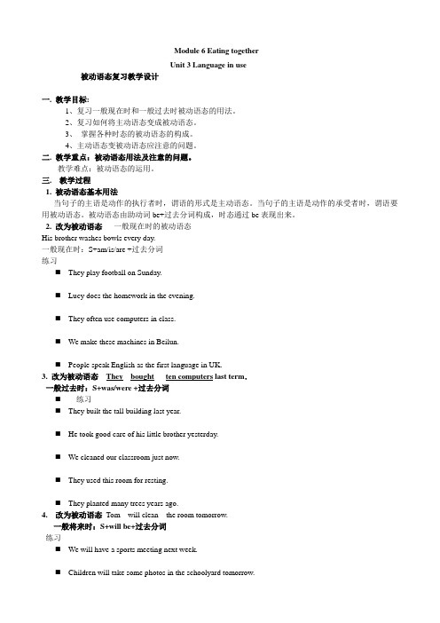 外研版九年级英语下册Module 6 Unit 3 Language in use教案