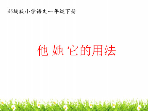 最新部编人教版小学一年级语文下册《他她它的使用》精品课件