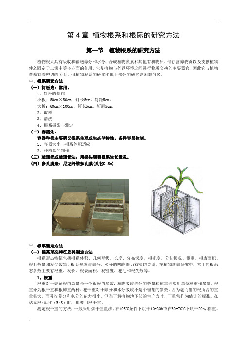 4植物根系和根际的研究方法