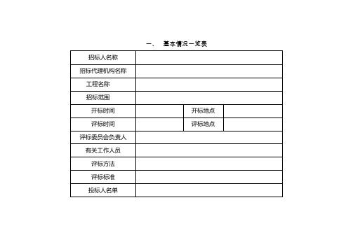 超实用的评标表格