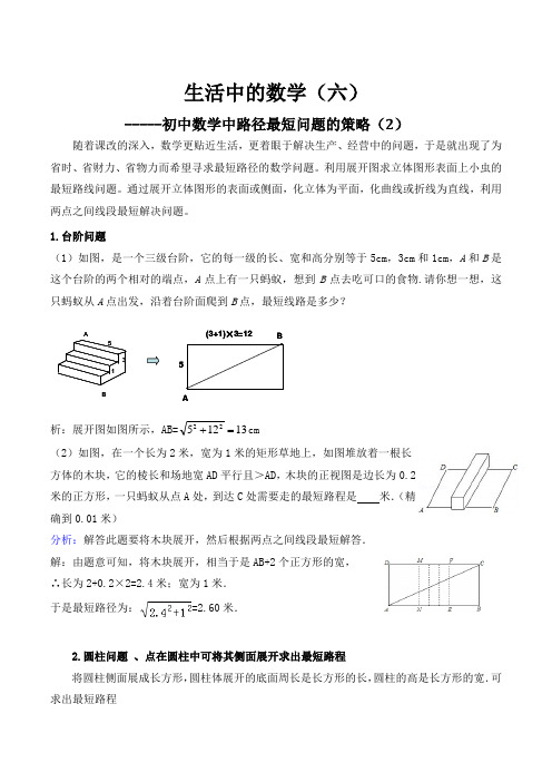 生活中的数学(六)路径最短问题的策略(2)