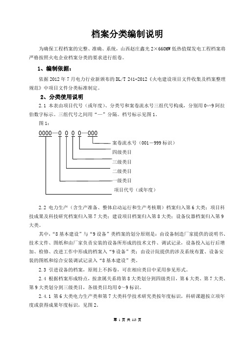 火电企业档案分类编制说明