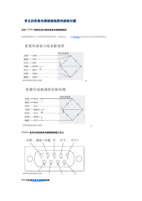 常见的称重传感器接线图和接线问题