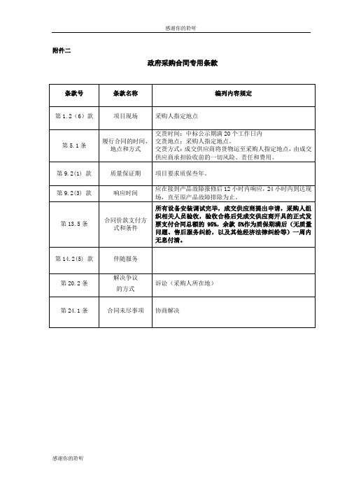 政府采购合同专用条款.doc