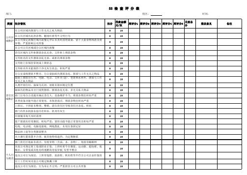 5S检查评分表