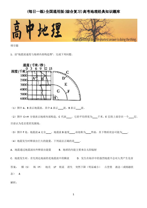 全国通用版(综合复习)高考地理经典知识题库