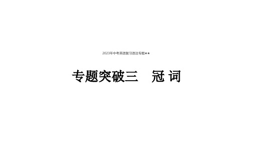 中考英语复习语法专题★★冠 词(共48张PPT)