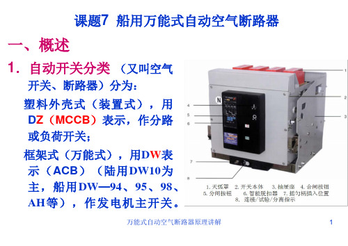 万能式自动空气断路器原理讲解 ppt课件