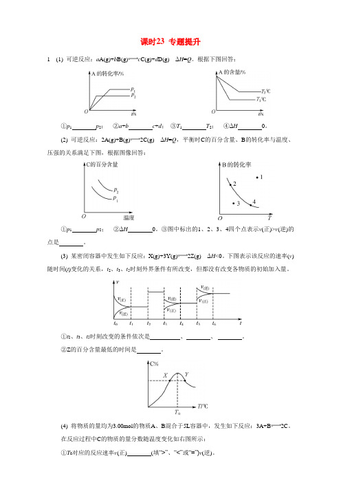 2017届江苏省高考化学一轮复习专题5《化学反应速率和化学平衡》23《专题提升》(苏教版) Word版含解析