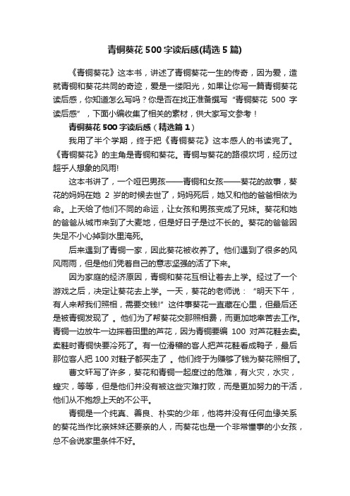 青铜葵花500字读后感(精选5篇)
