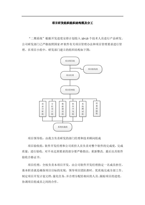 IT行业项目研发组织组织结构图及分工