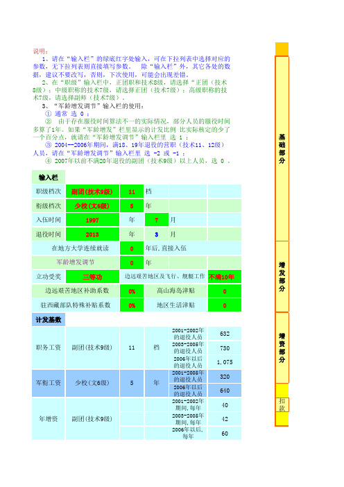 军队转业干部退役金计算方法(含现役工资和转业费计算)