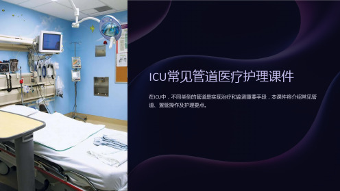 ICU常见管道医疗护理课件