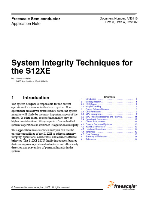 AN3419 System Integrity for XE