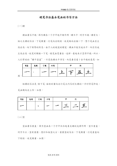 硬笔书法基本笔画的书写方法