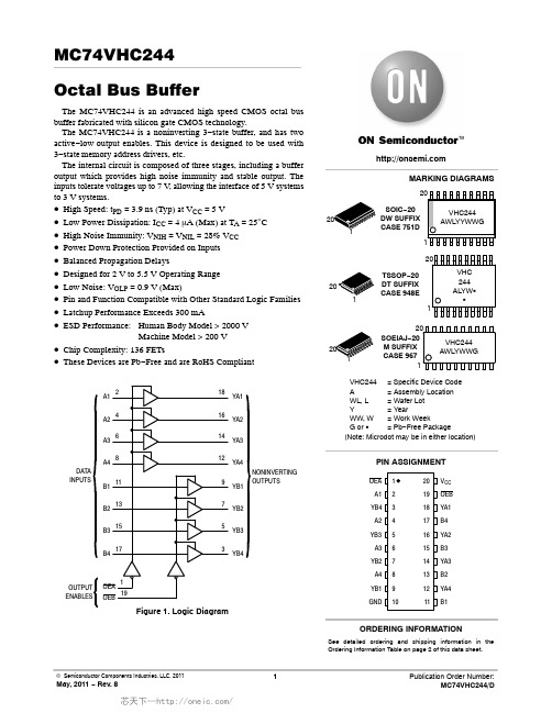 MC74VHC244DWR2G,MC74VHC244DT,MC74VHC244DTR2,MC74VHC244DWR2,MC74VHC244MELG, 规格书,Datasheet 资料