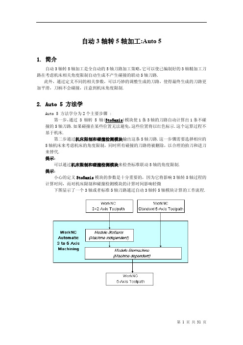 WorkNC自动3轴转5轴加工