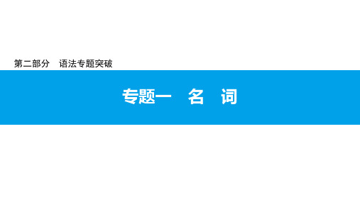 安徽省2020届中考英语大二轮复习语法突破课件：专题一 名 词