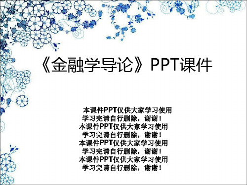 《金融学导论》PPT课件