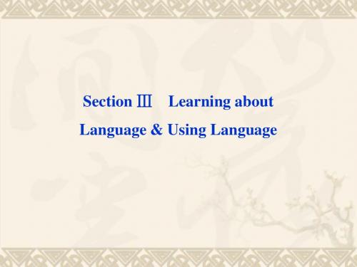 (湖北专用)【优化方案】高中英语 Unit 1 Section Ⅲ课件 新人教版选修10