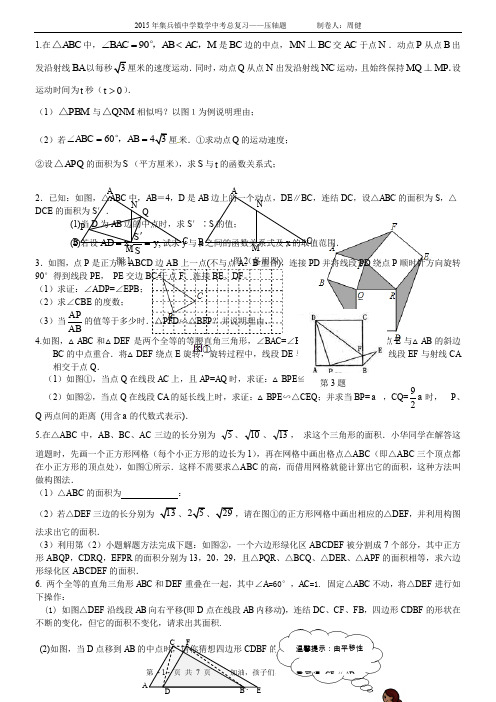 2015中考数学总复习专题复习讲义要点