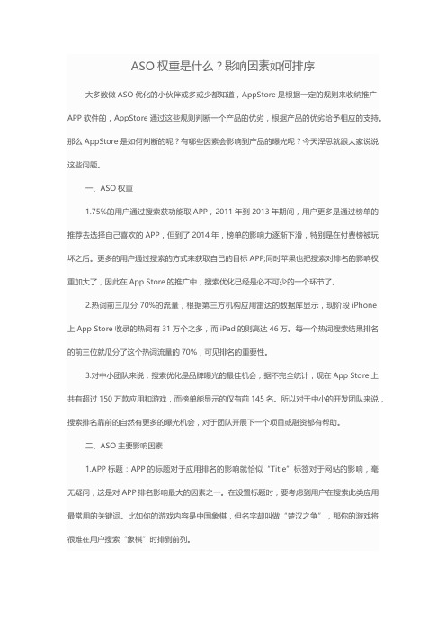 ASO权重是什么?影响因素如何排序