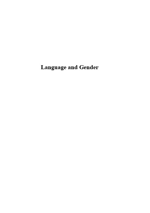 社会语言学课程论文genderandlanguage