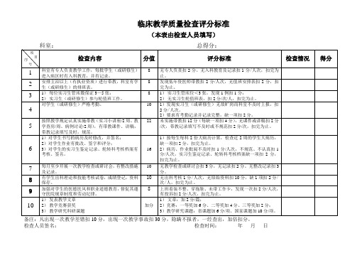 临床教学质量检查评分标准(2)