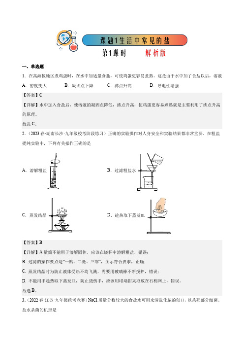 11.1.1生活中常见的盐(1)-2022-2023学年九年级化学下册(人教版)