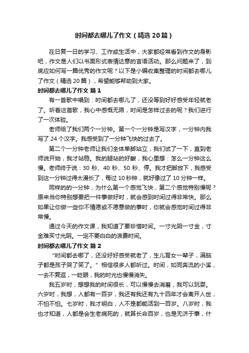 时间都去哪儿了作文（精选20篇）