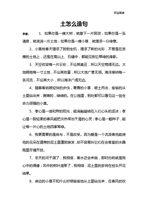 土怎么造句