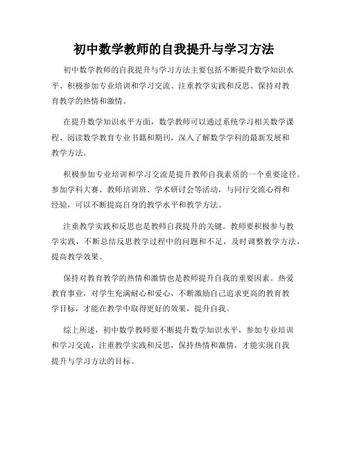 初中数学教师的自我提升与学习方法