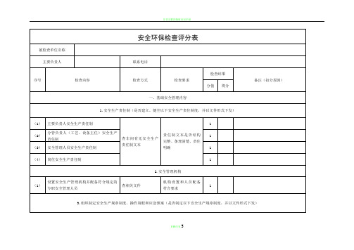 非常实用的化工企业安全环保检查评分表