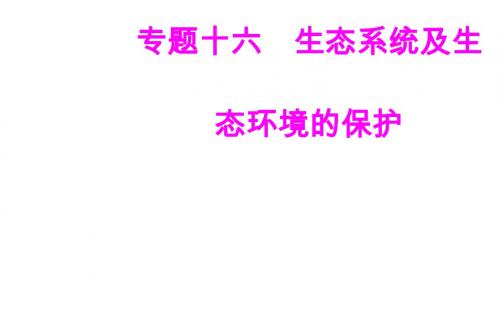 高考生物专题十六生态系统及生态环境的保护考点5生态环境的保护课件