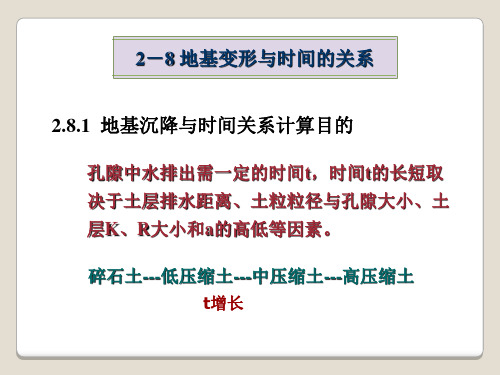 《土力学与基础工程》课件2.8 地基沉降与时间的关系