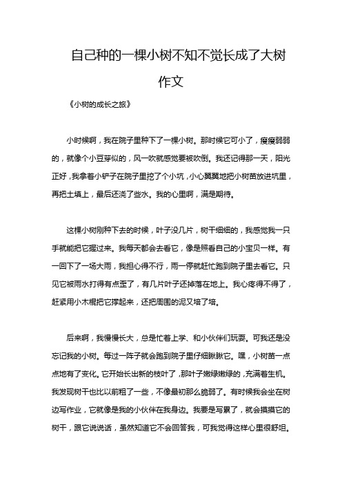 自己种的一棵小树不知不觉长成了大树作文