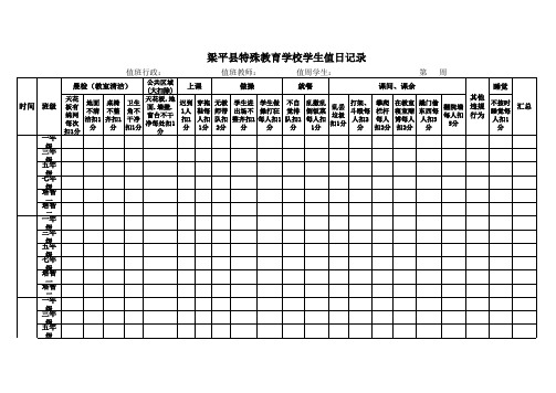 学生值日记录表