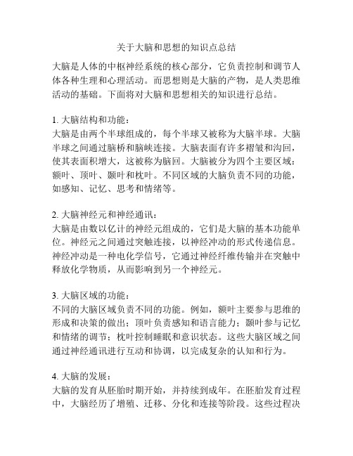 关于大脑和思想的知识点总结