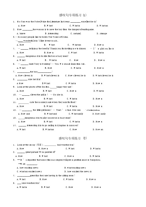 (完整版)感叹句专项练习.doc