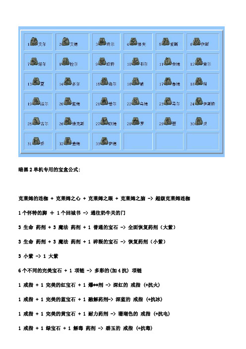 暗黑2装备合成公式