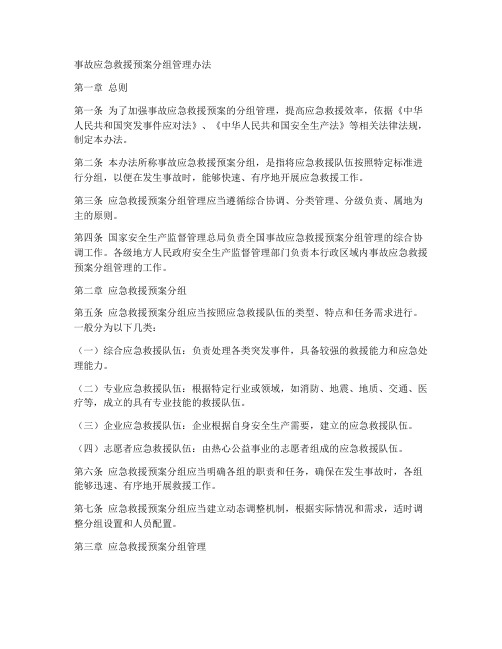 事故应急救援预案分组管理办法