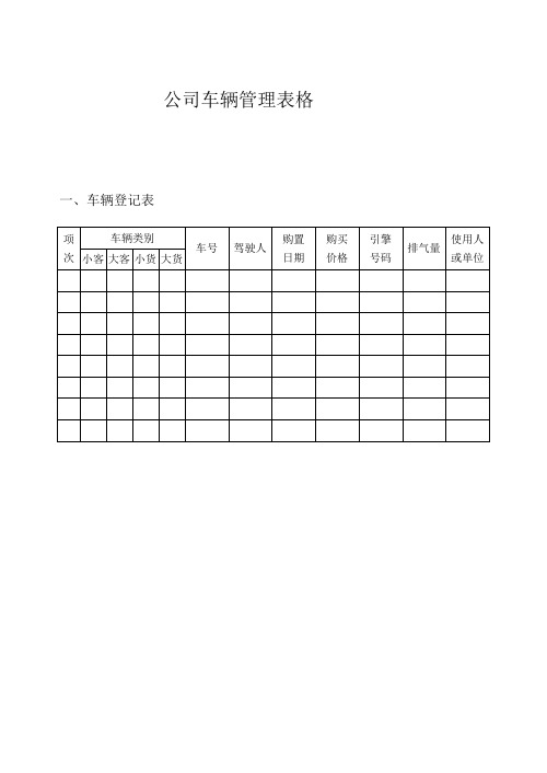 公司车辆管理表格