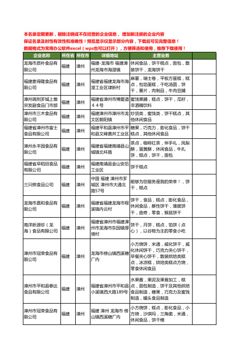 新版福建省漳州饼干糕点工商企业公司商家名录名单联系方式大全86家