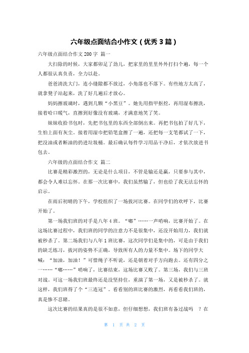 六年级点面结合小作文(优秀3篇)