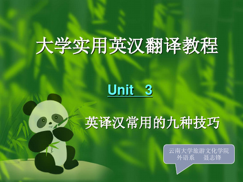 Unit   3  英译汉常用的九种技巧