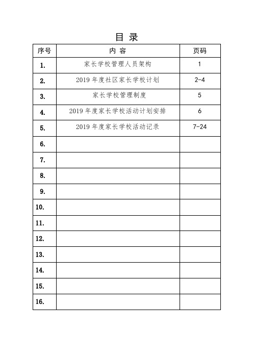 社区家长学校档案