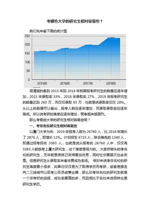 考哪些大学的研究生相对容易些？