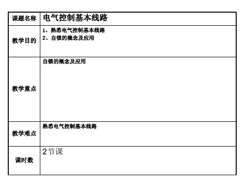 《机械设备控制技术》电子教案十课